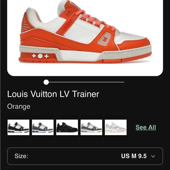 Louis Vuitton Orange and Cream Sneakers - Picture 3 of 3